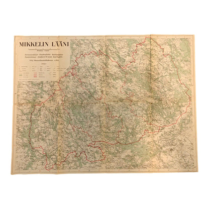 Vanha Mikkelin läänin kartta + kirja Suomenmaa VI Mikkelin lääni Suomenmaa 6